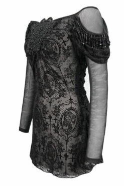 Netherworld Draped Shoulder Top -Vampirefreaks Sale Store 234rtyhjhgfrew