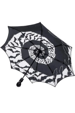 Skull Handle Bat Swirl Umbrella -Vampirefreaks Sale Store 34r5tfasxdc