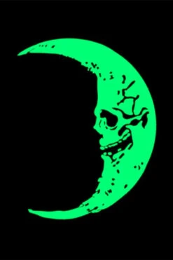 Skull Crescent Moon Glow Enamel Pin -Vampirefreaks Sale Store 4543