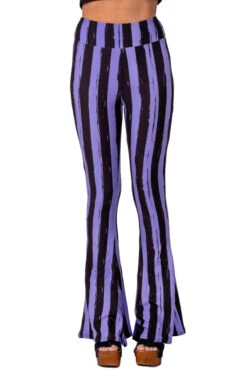 Purple And Black Striped Hellz Bellz Flares [BLACK/PURPLE] -Vampirefreaks Sale Store 65654