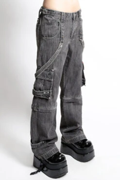 Tripp NYC Zip Off Crush Cargo Pants [Black Denim] -Vampirefreaks Sale Store 90s tripp nyc pants