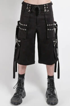 Tripp NYC Stud Zipoff Cargo Pants -Vampirefreaks Sale Store AF3341M BLACK SHORT