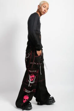 Tripp Super Skull Pants [Black/Pink] -Vampirefreaks Sale Store AF3770M BLKPINK FULL NEW