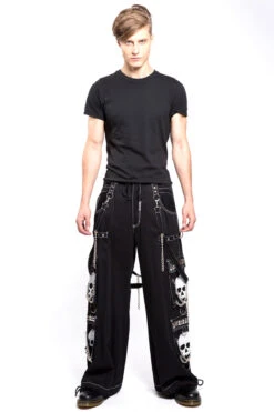 Tripp Super Skull Pants [Black/White] -Vampirefreaks Sale Store AF3770M BLKWHTSKULL FL