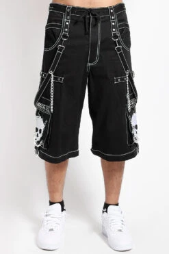Tripp Super Skull Pants [Black/White] -Vampirefreaks Sale Store AF3770M BLKWHTSKULL SHORT