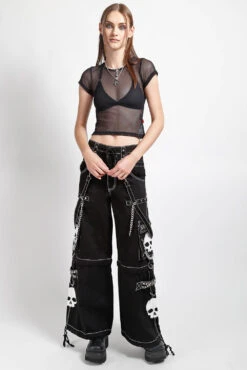 Tripp Super Skull Pants [Black/White] -Vampirefreaks Sale Store AF3770 BLACKWHITESKULL FULL2