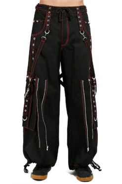 Tripp Back Up Skull Pants [Black W/ Red Skulls]