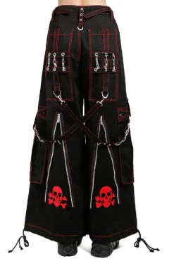 Tripp Back Up Skull Pants [Black W/ Red Skulls] -Vampirefreaks Sale Store AF7007 SKULLBLKRED B 1