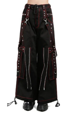 Tripp Back Up Skull Pants [Black W/ Red Skulls] -Vampirefreaks Sale Store AF7007 SKULLBLKRED F 1