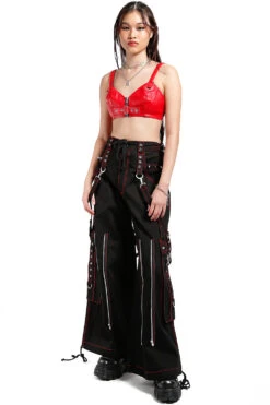 Tripp Back Up Skull Pants [Black W/ Red Skulls] -Vampirefreaks Sale Store AF7007 SKULLBLKRED FULL 1