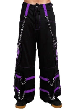 Tripp NYC Skull Bondage Pants [BLACK/PURPLE]
