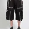 Tripp NYC Super Zip Shorts [Black] -Vampirefreaks Sale Store AF7177M BLACK F