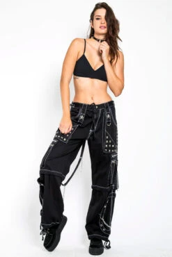 Tripp NYC Step Chain Pants [Black/White] -Vampirefreaks Sale Store AF7713M BLKWHT FL 1000xcopy