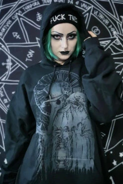 Plague Doctor Hoodie [GREY ASHES] -Vampirefreaks Sale Store Emo Oversized Pullover Hoodie