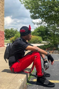 Tripp NYC Split Leg Bondage Pants [Black/Red] -Vampirefreaks Sale Store EmoSTyle b8110e95 fd71 4e0c aa0b 973d949d0f73