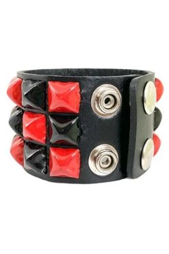 Punk Pyramid Stud Checkered Bracelet [RED/BLACK] -Vampirefreaks Sale Store FB306RS 500x cd52b9b5 cc0b 41e3 8e2c a66e86bc54a5