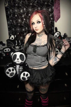 My Eyeliner’s Running Striped Leg Warmers [Black/Pink] -Vampirefreaks Sale Store Gothic Plush d600465f fd28 44b4 8afb 25ef4fd95f24