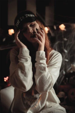 Rest In Peace Silk Sleep Mask [Deathly Tired Black] -Vampirefreaks Sale Store Gothic V Day Gift