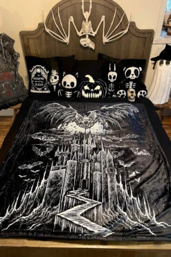 Vampire Castle Throw Blanket 14 Vampire Castle Throw Blanket -Vampirefreaks Sale Store Halloween Blanket