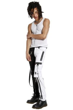Tripp Split Leg Bondage Pants [Black/White] -Vampirefreaks Sale Store IS103M BLKWHT FL 0d21bb40 7b4a 4ae0 931f a46536b29566