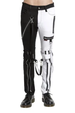 Tripp Split Leg Bondage Pants [Black/White]