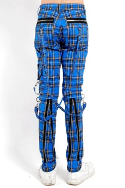 Tripp Punk Bondage Pants [Blue Plaid] -Vampirefreaks Sale Store IS674MP BLUEPLD B