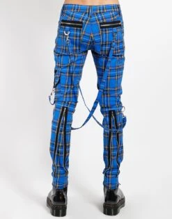 Tripp Punk Bondage Pants [Blue Plaid] -Vampirefreaks Sale Store IS674MP BLUEPLD B 1