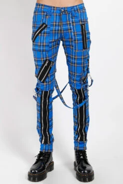 Tripp Punk Bondage Pants [Blue Plaid] -Vampirefreaks Sale Store IS674MP BLUEPLD F 1