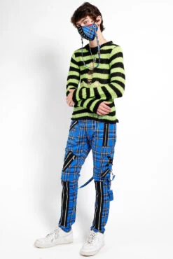 Tripp Punk Bondage Pants [Blue Plaid] -Vampirefreaks Sale Store IS674MP BLUEPLD FULL