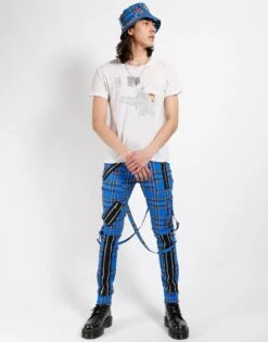Tripp Punk Bondage Pants [Blue Plaid] -Vampirefreaks Sale Store IS674MP BLUEPLD FULL 1