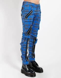 Tripp Punk Bondage Pants [Blue Plaid] -Vampirefreaks Sale Store IS674MP BLUEPLD S 1