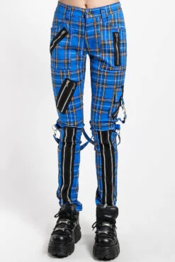 Tripp Punk Bondage Pants [Blue Plaid] -Vampirefreaks Sale Store IS674WP BLUEPLD F 1