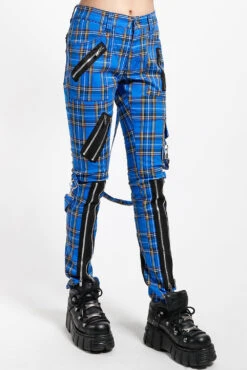 Tripp Punk Bondage Pants [Blue Plaid] -Vampirefreaks Sale Store IS674WP BLUEPLD S 1