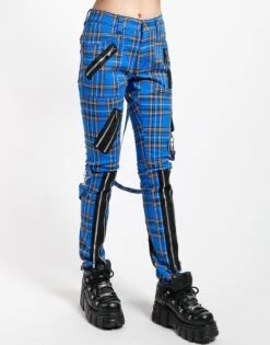 Tripp Punk Bondage Pants [Blue Plaid] -Vampirefreaks Sale Store IS674WP BLUEPLD S 1