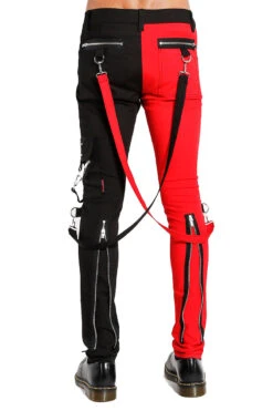 Tripp NYC Split Leg Bondage Pants [Black/Red] -Vampirefreaks Sale Store IS675M BLKRED B