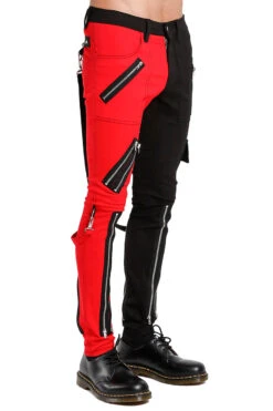 Tripp NYC Split Leg Bondage Pants [Black/Red] -Vampirefreaks Sale Store IS675M BLKRED S
