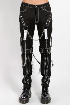 Tripp Raider Pants [Black/White] -Vampirefreaks Sale Store IS7065M BLKWHT F