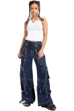 Tripp NYC Strap Zip-Off Pants [BLUE DENIM] -Vampirefreaks Sale Store JM7117 DENIM FULL 3cef8d0c 9d2f