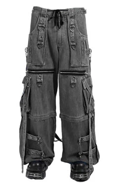 Tripp NYC Denim X Strap Pants [BLACK DENIM]