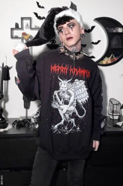 Merry Krampus Sweatshirt -Vampirefreaks Sale Store Krampus Sweatshirt