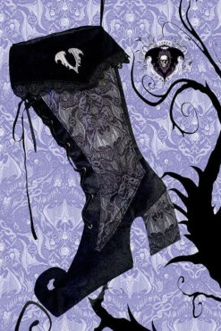 Voltaire Gothic Xmas Stocking [Multiple Colors Available] -Vampirefreaks Sale Store LAIR GothicChristmasStocking GRAY SML