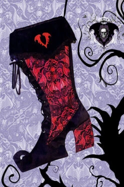 Voltaire Gothic Xmas Stocking [Multiple Colors Available] -Vampirefreaks Sale Store LAIR GothicChristmasStocking RED SML