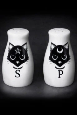 Alchemy Magic Black Cats Salt & Pepper Shaker Set