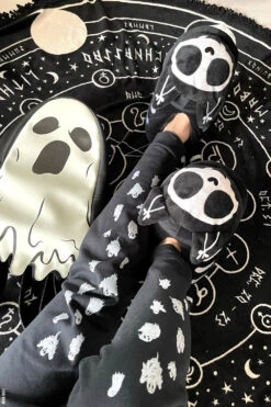Ooky Spooky Ghost Joggers -Vampirefreaks Sale Store Mens Horror Slippers cc468ff3 c33f 4ee6 919d d590792d4ad1