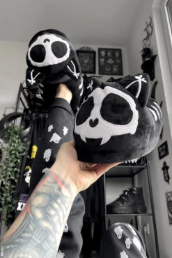 Skelekitty Slippers 24 Skelekitty Slippers -Vampirefreaks Sale Store Skeleton mens Slippers