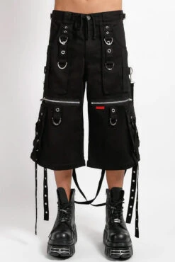 Tripp NYC X-Strap Zip Off Pants [BLACK/BLACK] -Vampirefreaks Sale Store TRIPP DShorts