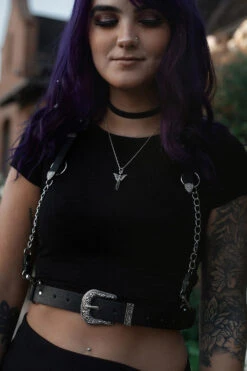 The Sharpshooter Western Goth Chain Harness -Vampirefreaks Sale Store Womens Gothic Belt