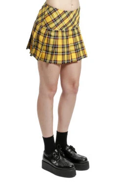 Tripp NYC Pleated Skirt [Yellow Plaid] -Vampirefreaks Sale Store YP1244 REDPLD S