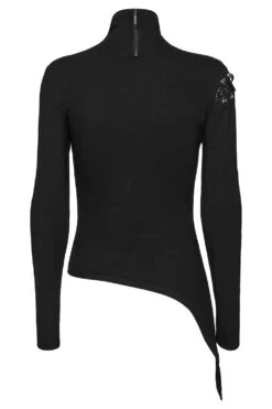 Villainous Asymmetric Lace-Up Top -Vampirefreaks Sale Store asymmetric top