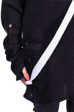 Atelia Jumper Sweater [BLACK/WHITE] -Vampirefreaks Sale Store atelia jumper blackwhite womens outerwear 556688